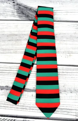 TIPSY ELFOS RAYAS CORBATA NAVIDAD ROJO/VERDE/NEGRO ¡NUEVO!! Foto 1 de 4