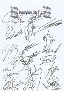 BIRMINGHAM F.C SIGNED 2004/2005 A4 (12x8) TEAMSHEETx18+COA *MORRISON*DIAO*IZZET* - Bild 1 von 2