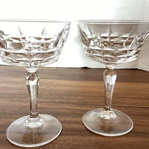 W M Dalton Französische Bleikristall Sherbet/Garnelen Cocktail Gläser 2er Set Vintage - Bild 1 von 7