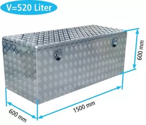 Truckbox P521 - Werkzeugbox Pritschenkasten Transportkiste Alubox 520 L - Bild 1 von 9