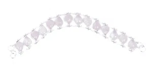 Bracciale fatto a mano in argento sterling 925 con maglie in pietra di quarzo rosa - Foto 1 di 1