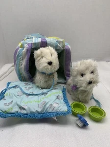 American Girl Doll Coconut Dogs Plush Pet Doghouse Bowls Leash Dog Bed Brush - Picture 1 of 12