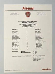 Arsenal v Fulham Reserves 2002 - Picture 1 of 2