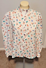 Womens Vintage 1980s Floral Hunt Club JcPenny Long Sleeve Blouse 11/12 Medium