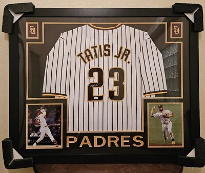 Fernando Tatis Jr. Signed Autograph Custom Framed Padres Jersey Display JSA COA - Image 1 of 3
