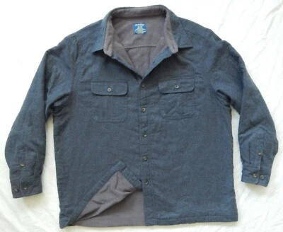 Chaqueta Camisa de Franela Forrada de Vellón Gamuza Gris Sólido - XL Para Hombre Acolchada Foto 1 de 4