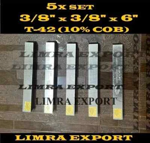 5 PCS SET 3/8" x 3/8" x 6" HSS Square Tool Bit T-42 (10% Cob) Lathe Fly Cutter - Picture 1 of 2
