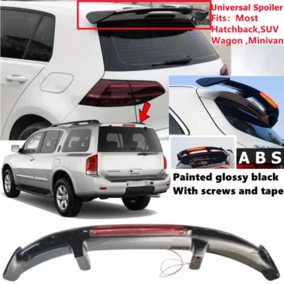 Universal Gloss Black Rear Roof Spoiler Wing w/Light For Nissan Armada 2004-2016 - Image 1 of 4