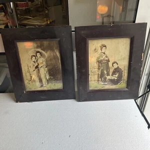 LOTTO 2 QUADRI CON FOTO CINA PRIMI 900 ANCIENT CHINESE PHOTOGRAPHS - Picture 1 of 8