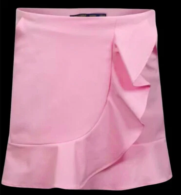 Saia POLO GOLF Ralph Lauren Flounce Rosa Sólido Babado Tamanho G. NOVA Feminina - Imagem 1 de 3