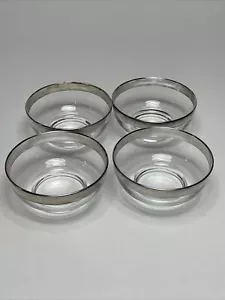 Dessert Bowl Dorothy Thorpe Silver Band 4.75” - Vintage MCM - Set Of 4 - Picture 1 of 4