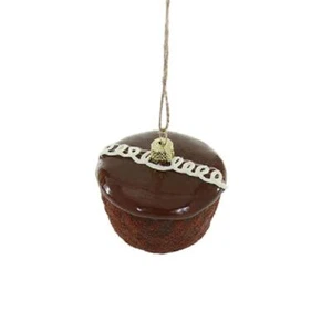 Cupcake Christbaumschmuck 2" Spaß Glas Essen Schokolade Hostess Stil NEU - Bild 1 von 2