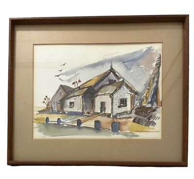 Watercolor on paper Seascape Framed - Image 1 of 4