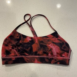 Lululemon Power Y Sport-BH gekreuzter Rücken pink schwarz marmorfärbt Größe 6 - Bild 1 von 4