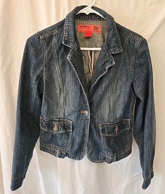 Chaqueta vaquera vintage Mossimo Distressed “Mossisssue” para mujer talla M (se adapta a S Foto 1 de 4