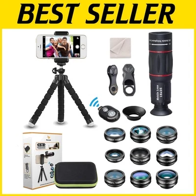 Compact 15-in-1 Universal Lens Set: Telephoto, Fisheye & Filters for Smartphones - Image 1 of 4