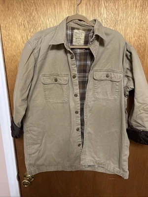 Arrow Workwear Button Up Brown With Plaid Flannel Lining Size Medium - Image 1 of 4
