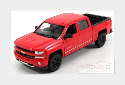 1:24 Welly Chevrolet Silverado Double Cabine Pick-Up 2017 Red WE24083R Modellino - Photo 1/2