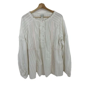 Blusa Boho Sundance Alethia Off White Coral Colton Talla XL Cottagecore Campesina - Imagen 1 de 10