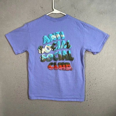 Camiseta gráfica anti social club para hombre mediana púrpura 100 % algodón Foto 1 de 4