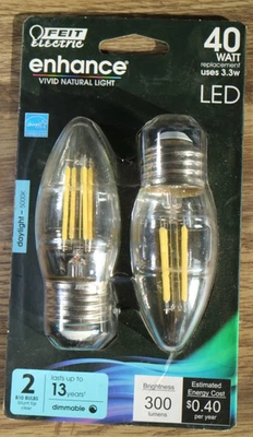 FEIT ELECTRIC Compact LED Dimmable Bulb Medium Screw (E26), LED, B10, Daylight - Image 1 of 2