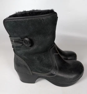 Dansko Harper Boots Womens Size 36 / 5.5 Black Leather Suede Shearling Lined - Picture 1 of 5