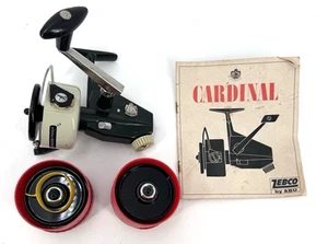 Vtg Zebco Cardinal 7 Spinning Reel Abu Garcia Product Of Sweden 2x Spools+Instr. - Foto 1 di 7