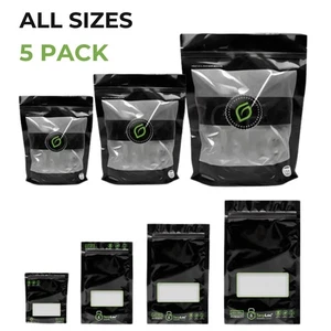 Grove Bags x5 All sizes Bundle Windowed Black - Smell Proof Terploc Technology - Picture 1 of 1