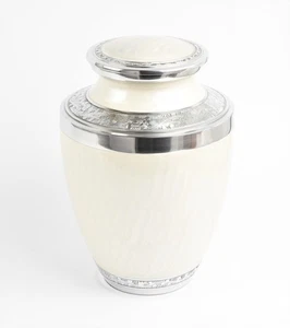 Elegant Aluminium Urn for Human Ashes – Hand Engraved Adult Cremation Keepsake - Picture 1 of 21