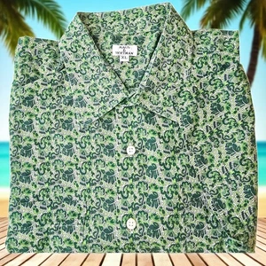 Vintage Maus & Hoffman Green Paisley Cabana Shirt XL Palm Beach Palm Springs USA - Bild 1 von 16