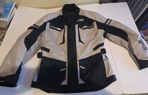 HWK  Motorcycle Motorbike Vented And Armored Jacket Size X-Large Black and Grey - Picture 1 of 22