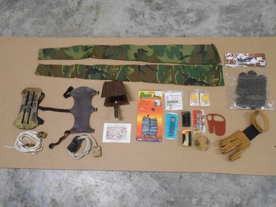 LOTE DE TIRO CON ARCO TRADICIONAL RECURVO ARCO LARGO GUANTE CERA STRINGER LOTE MIXTO Foto 1 de 4