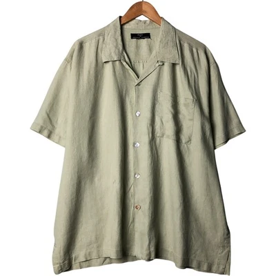 Camisa vintage Arnold Zimberg manga corta cuello abierto lino caja hombre talla XL Foto 1 de 4