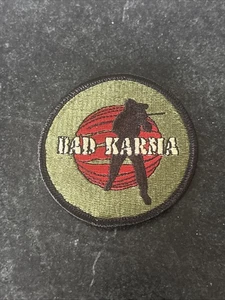 "Parche tenue táctico Bad Karma raro moral velkro 3"" militar desconocido" - Imagen 1 de 3