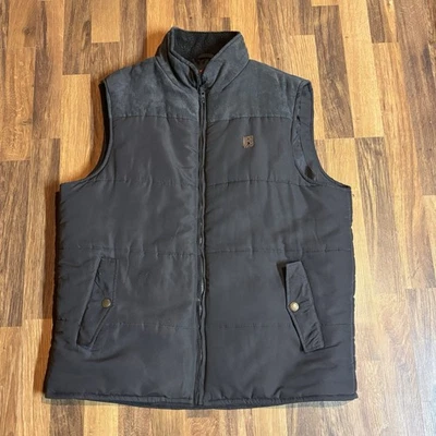 Coleman Puffer Vest Jacket Full Zip Sherpa Lined Pockets Outdoor Gray Mens Large - Image 1 of 4