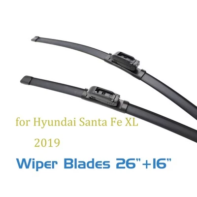 2 лезвия дворников 26 дюймов и 16 дюймов для Hyundai Santa Fe XL 2019 всесезонные J-hook - Изображение 1 из 4
