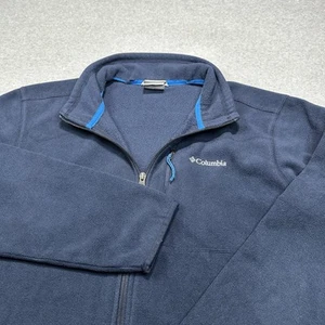 Chaqueta polar Columbia para hombre extra grande cremallera completa azul marino cintura ceñida peso medio - Imagen 1 de 9