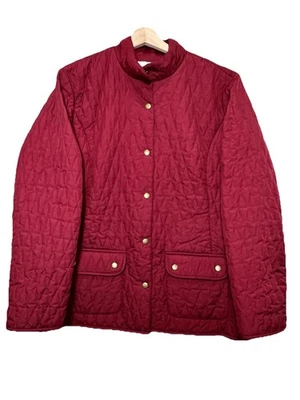 Chaqueta VanHeusen Grande Borgoña Acolchada Botón a Presión Granero Estilo Western  Foto 1 de 4