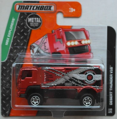 Matchbox Desert Thunder V16 Rallye-Truck rotmetallic Neu/OVP LKW Motorsport MBX - Bild 1 von 4