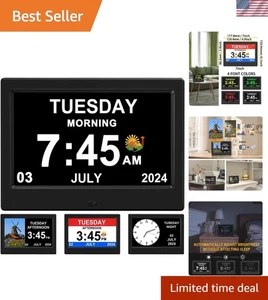 Alarm Clock with Day and Date for Elderly Digital Calendar Clock Photo Frame-... - Picture 1 of 8