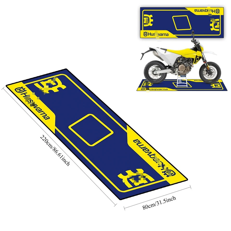 220*80CM For Husqvarna Motorcycle Garage Floor Pit Mat Factory Workshop carpet - Image 1 of 4