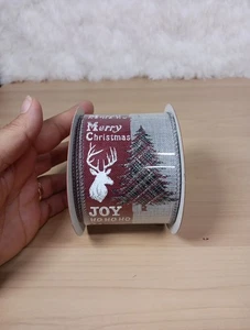 Christmas Ribbon Wired 30 Feet Deer W/tree - Picture 1 of 4