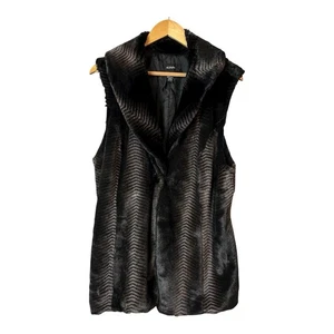 ALFANI Kunstfell Schalkragen 1-Knopf Weste SUPER WEICH gefüttert Gr. XL - Bild 1 von 8