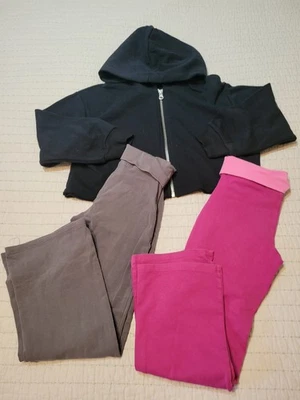 Lote atlético para niñas: pantalones de yoga y chaqueta corta con cremallera talla 6 (3 piezas) Foto 1 de 4