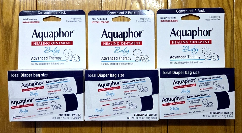 3 X POMADA CURATIVA PARA BEBÉS AQUAPHOR (6 TUBOS EN TOTAL) TAMAÑO DE VIAJE 0,35 oz Foto 1 de 1