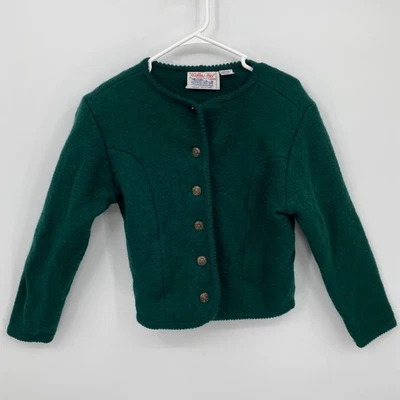 Cárdigan suéter Tally Ho manga larga botones de lana verde liso talla PS para mujer Foto 1 de 4