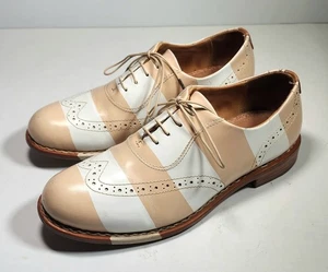 The Office Of Angela Scott 'Mr Smith' Oxford Striped Shoes Womens 37 / 6.5 us - Picture 1 of 13