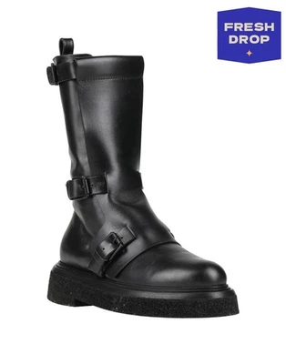 RRP€1100 MAX MARA Leather Ankle Boots US6.5 UK3.5 EU36.5 Buckles Made in Italy - Image 1 of 4