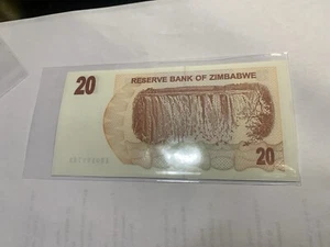2007 Zimbabwe 20$ DOLLAR Bearer Cheque  Banknote UNC - Picture 1 of 2