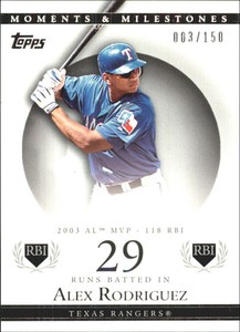2007 Topps Moments & Milestones Rangers Baseball #28-29 Alex Rodriguez/RBI 29